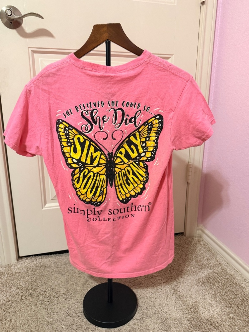 Simply Southern Collection Shirt Butterfly She Believed She Could So She Did